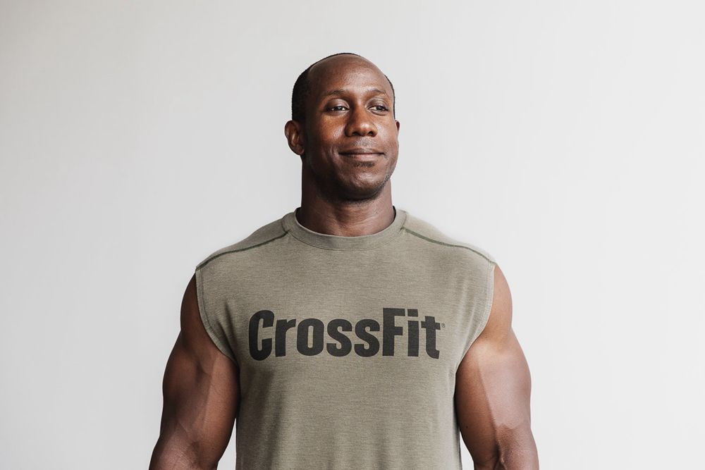 NOBULL Men's Crossfit®  Tee - Army Green - Ireland (1076WPCBR)